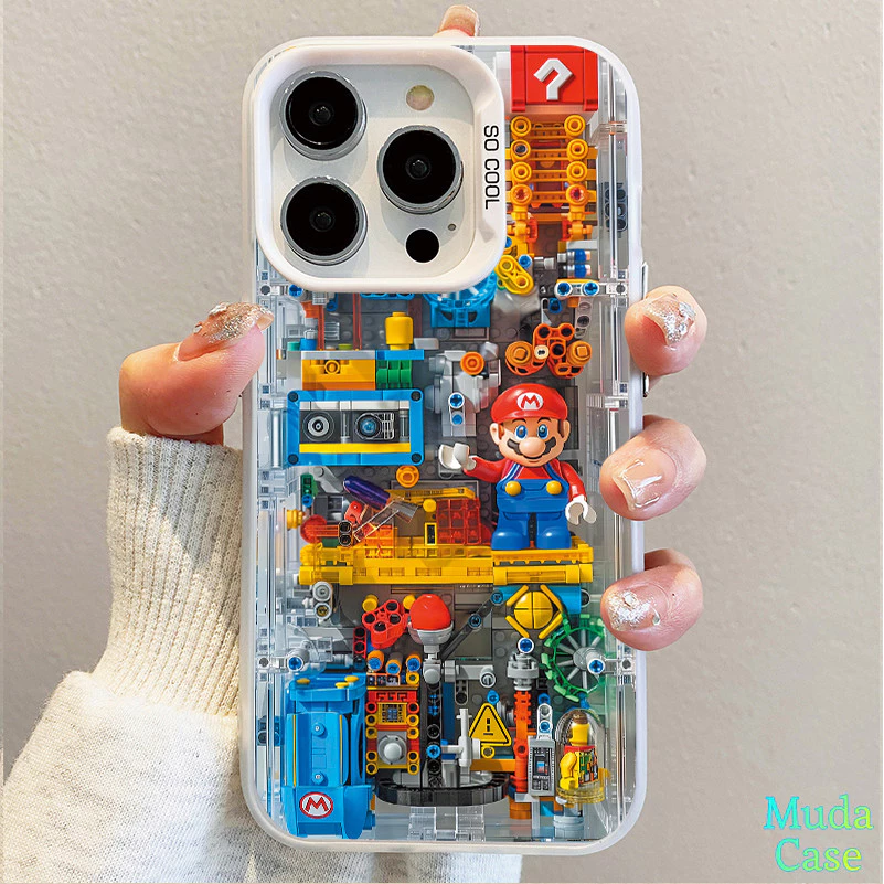 บล็อก ของเล่น Mario breakout เกม เคส iPhone 16 15 14 13 12 เคสไอโฟน11 Pro Max เคสไอโฟน XR X XS 7 8 Plus กรณีโทรศัพท์เย็น
