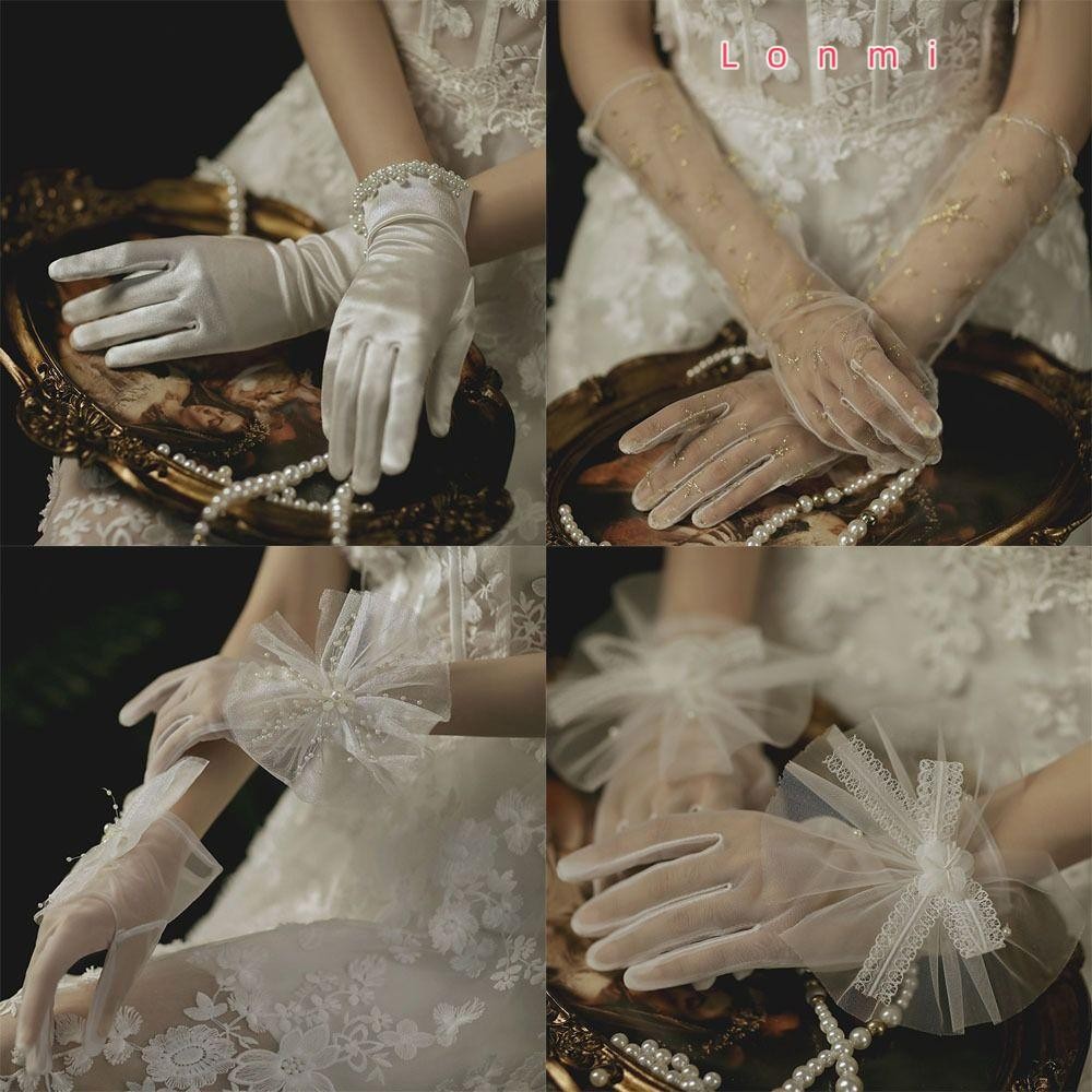Lonmi 1 คู่ถุงมือลูกไม้ Vintage Party Dress เสื้อผ้าอุปกรณ์เสริมขี่จักรยานขับรถ Mittens