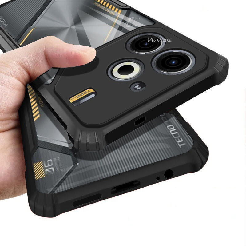 สําหรับ Tecno Pova 6 Neo 4G อะคริลิคใสถุงลมนิรภัยเคสโทรศัพท์ Hybrid ซิลิคอนกันชนกันกระแทก