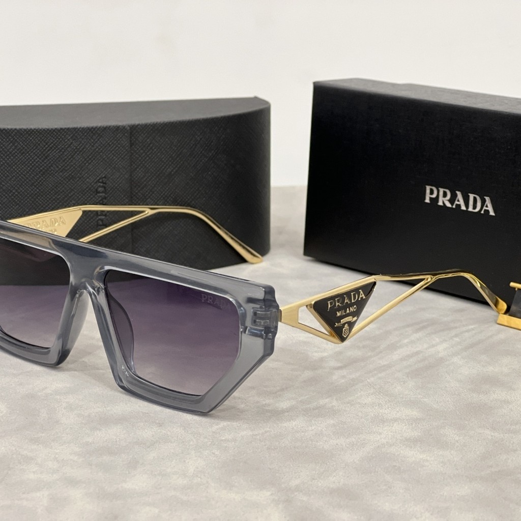 Prada122 แว่นกันแดดอัลตราไวโอเลตใหม่กรอบใหญ่ i แว่นกันแดดผู้ชายผู้หญิง Retro