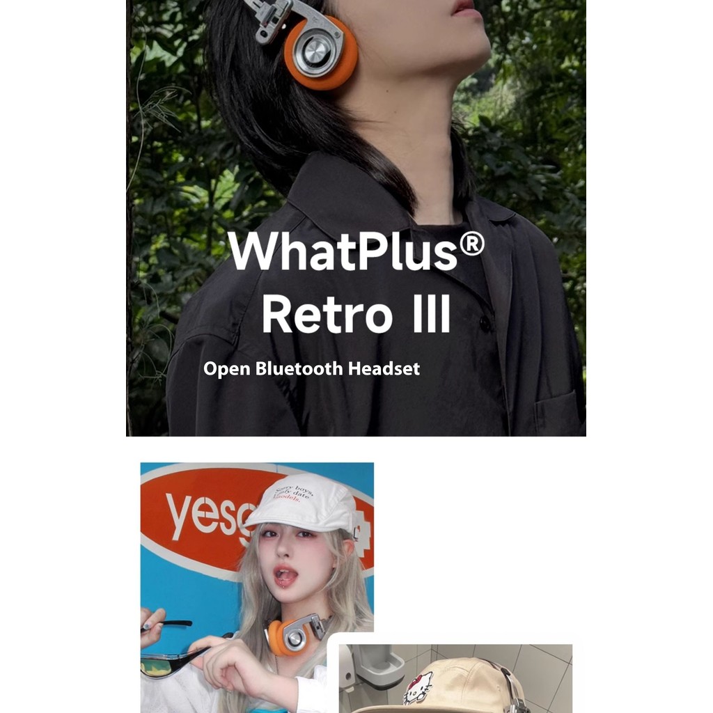 Whatplus Retro R3 หูฟังบลูทูธ Hifi หูฟังลดเสียงรบกวนไร้สายชนิดใส่ในหูพับแบบพกพา Pc Gamer Girl Man ของขวัญ