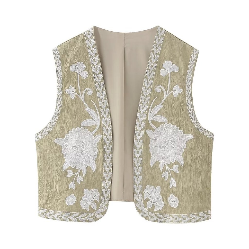 Wholesale Embroidery Leisure Time Printing Vest    5547