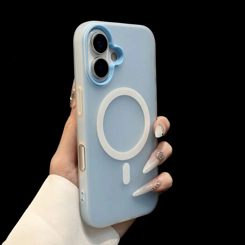Luxury Candy Matte สําหรับ สําหรับ iPhone 17 Air 16 15 14 13 Pro Max 17Pro Clear 2 IN 1 ฝาครอบ