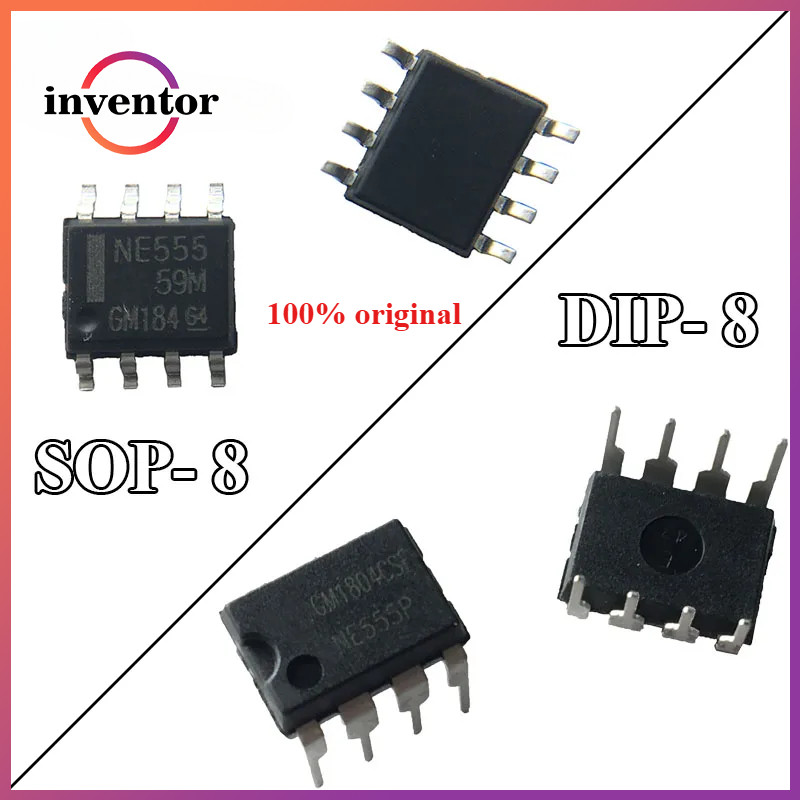 10PCS ใหม่ 100% original NE555 NE555P NE555N 555 DIP-8 SOP-8 SMD NE555DR IC