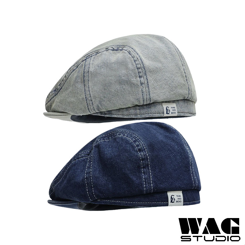 Vintage Flat Cap สําหรับผู้ชายผู้หญิง Denim Newsboy Cap