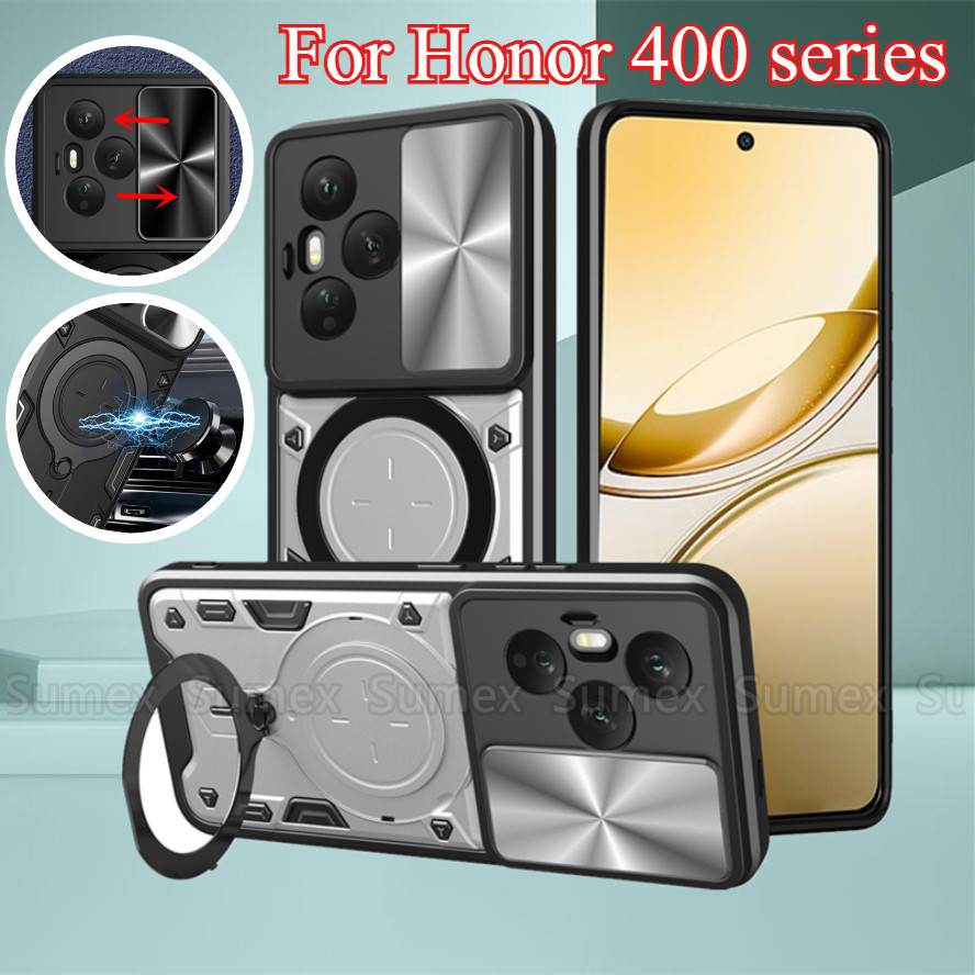 สไลด์กล้องป้องกันปลอกสําหรับ Honor400 Honor 400 Pro Lite 200 สมาร์ท 5G เคสโทรศัพท์เกราะแหวนยึดขาตั้ง