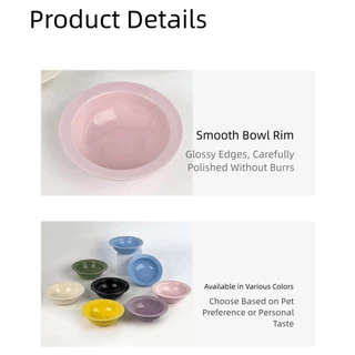 Wkpfr893ชามน้ําสัตว์เลี้ยง,สีทึบขนาดใหญ่เส้นผ่าศูนย์กลางชามแมว,ชามสุนัขเซรามิกอุปกรณ์ให้อาหารสัตว์เลี้ยง
