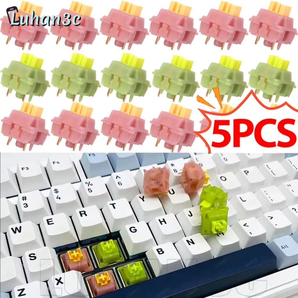 [AUTO & 3C]V3 Silent Linear Mechanical Switches 5PCS, ขยายสปริงและคอลัมน์คู่มือแสงสําหรับการพิมพ์เงี