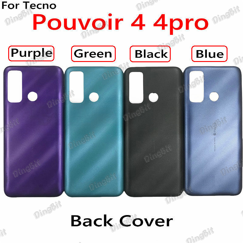 ฝาหลังสําหรับ Tecno Pouvoir 4 Pouvoir 4 pro LC7 LC7s ด้านหลังด้านหลังฝาครอบแบตเตอรี่อะไหล่ซ่อม