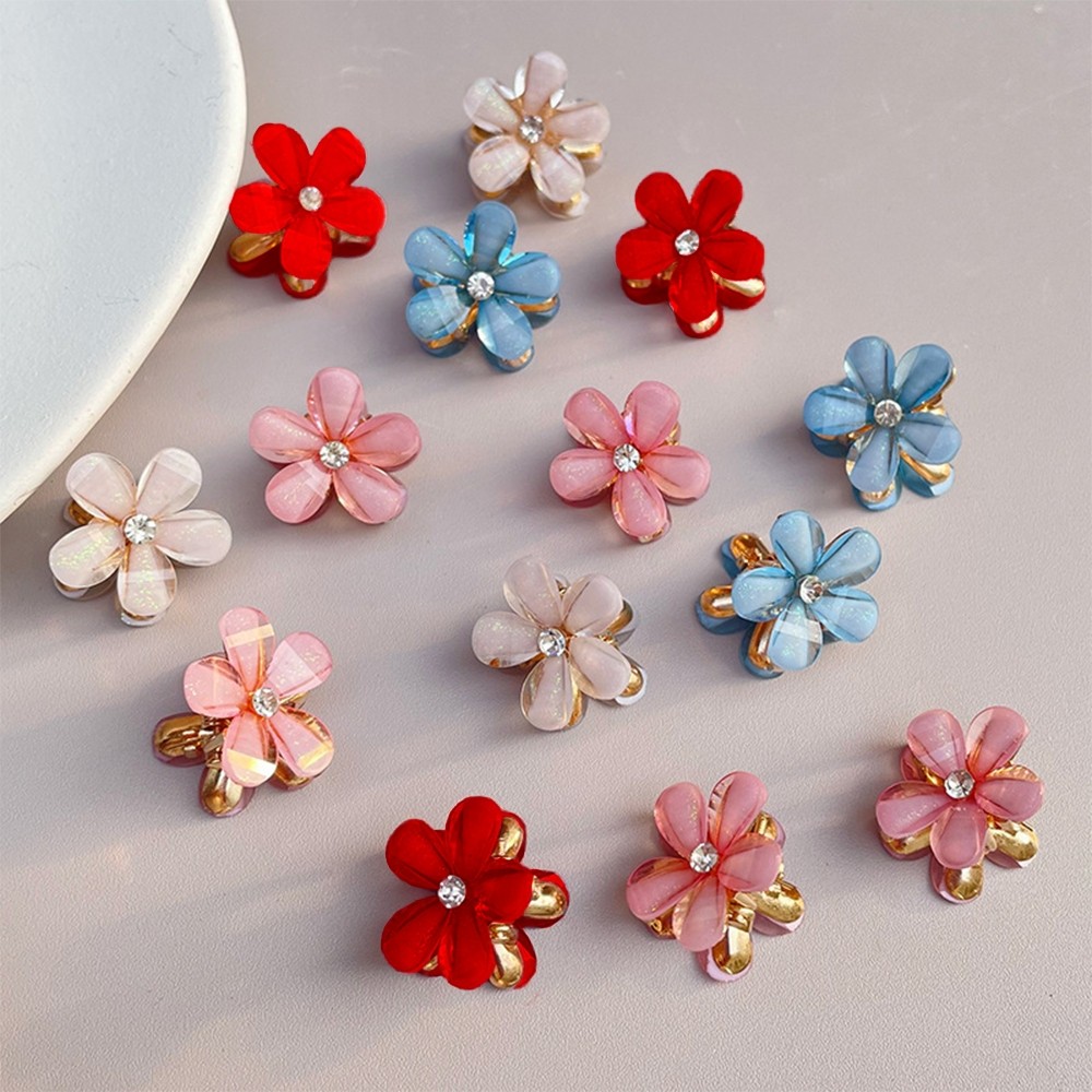 SS - H912 FLOWER-SHAPED กิ๊บติดผม 4 ชิ้น น่ารัก เครื่องประดับผมผู้หญิง FRINGE-MODEL CLIPS