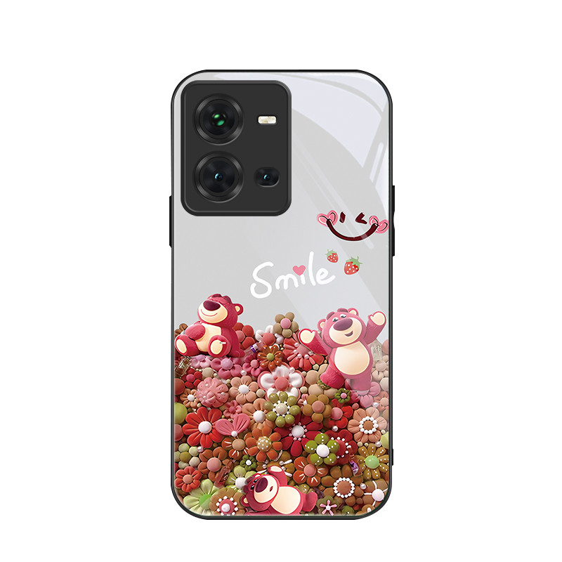 สําหรับ Vivo V25 5G/Vivo V25e 4G/Vivo X80 Lite 5G , หมียิ้ม, บุคลิกภาพอินเทรนด์, เคสป้องกันโทรศัพท์ป
