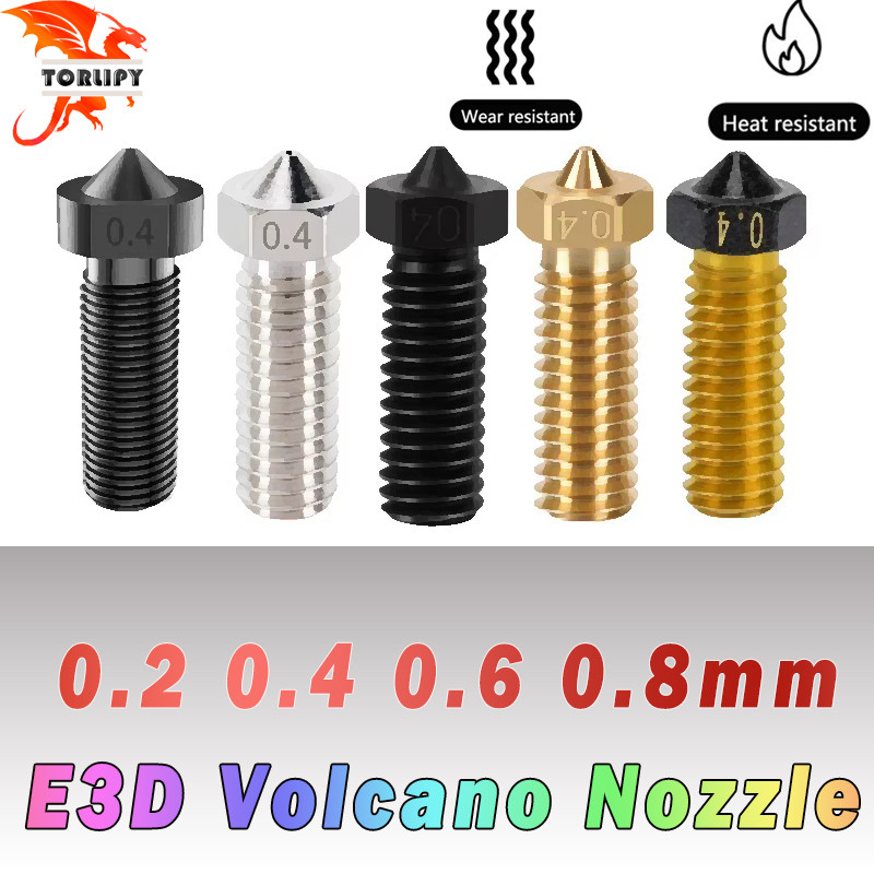 E3D Volcano Nozzle Hard Steel Brass PTFE Plated 3D Printing for Vyper Artillery Sidewinder X1&X2 Gen