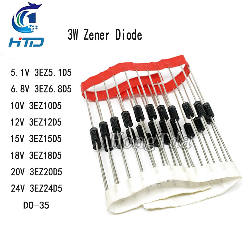 20PCS 3W Zener Diode 3EZ43D5 3EZ47D5 3EZ51D5 3EZ56D5 3EZ62D5 3EZ68D5 3EZ82D5 3EZ110D5 3EZ120D5 3EZ15