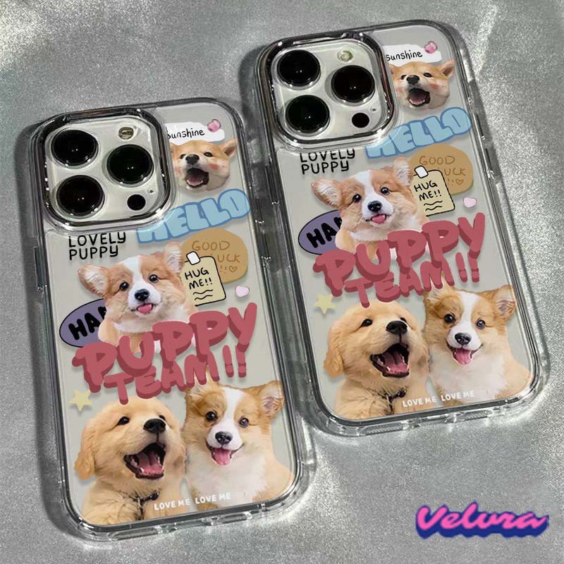 For เคสไอโฟน13 เคสโทรศัพท์ เคสนิ่ม For iPhone 11 13 12 14 15 Pro 7 8 16 Plus XR X XS Max เคส TPU โปร่งใส ลูกสุนัขน่ารัก