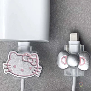 ตัวป้องกันสายชาร์จสายป้องกันสายไฟเคสป้องกันสายชาร์จคิตตี้แบบใสสำหรับData Cableเหมาะกับ ที่กันสายหักที่กันสายหักเคสป้องกั
