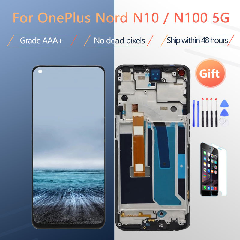 สําหรับ Oneplus Nord N10 5G / NORD N100 BE2029, BE2025, BE2026, BE2028 จอแสดงผล LCD กรอบหน้าจอสัมผัส