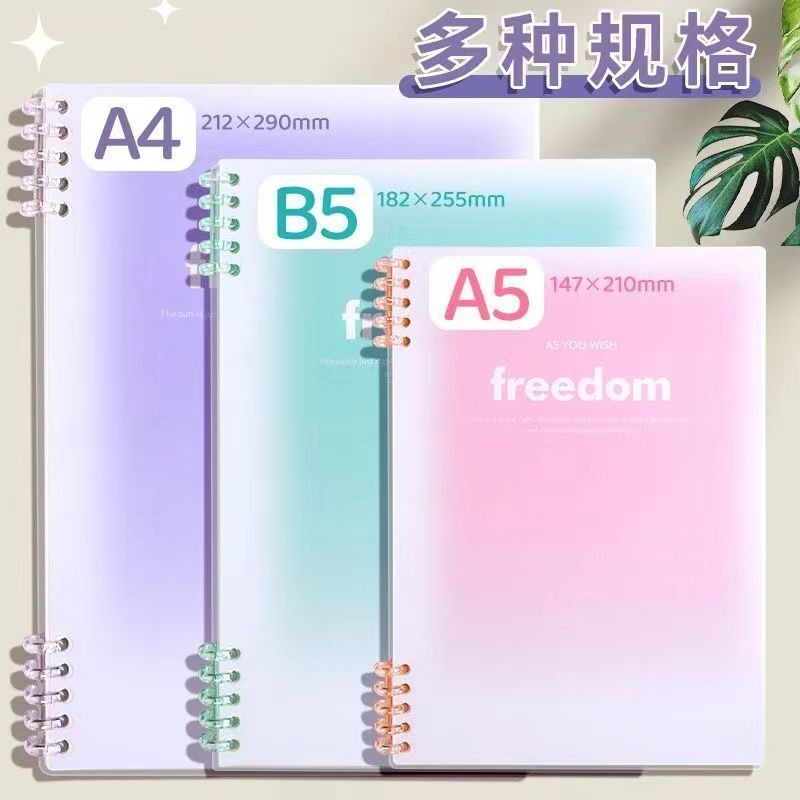 Gradient b Blush สมุดโน๊ตแบบหลวม สมุดบันทึกมูลค่าสูง นักเรียนมัธยมต้น สมุดบันทึกตารางแนวนอน bijiben7