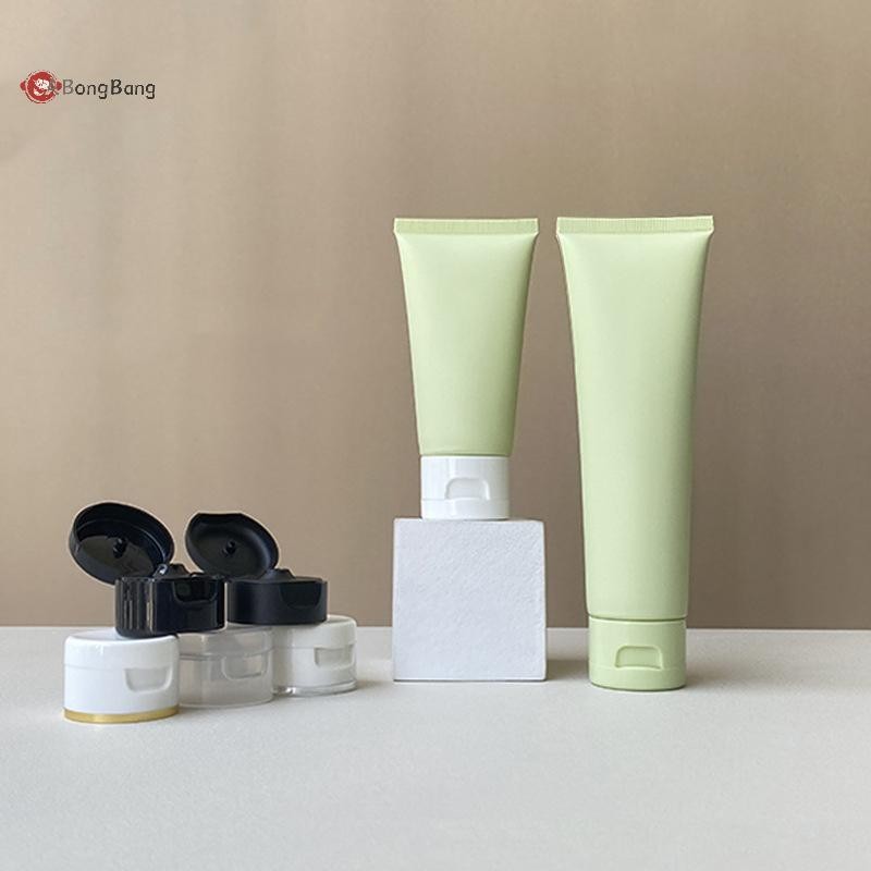 ABongBang 5PCS Light Green Frost Soft Tube 50/100ml ขวดเปล่าบีบโลชั่นคอนเทนเนอร์เครื่องสําอาง DIY ครีมทามือหลอดรีฟิลที่ว่างเปล่า