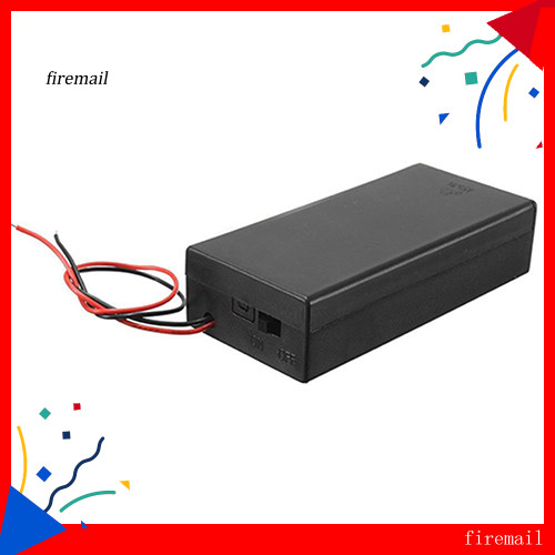 [FM] DC Holder Storage Box Case ON/OFF Switch Wire Leads for 37V 2 x 18650 Battery