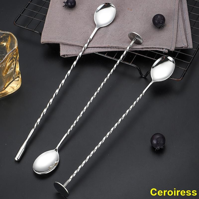 [MHY] 304 สแตนเลส Water Drop Stick Cocktail Stirrer Teardrop Stick กวนช้อน Fine Thread Bar ช้อน