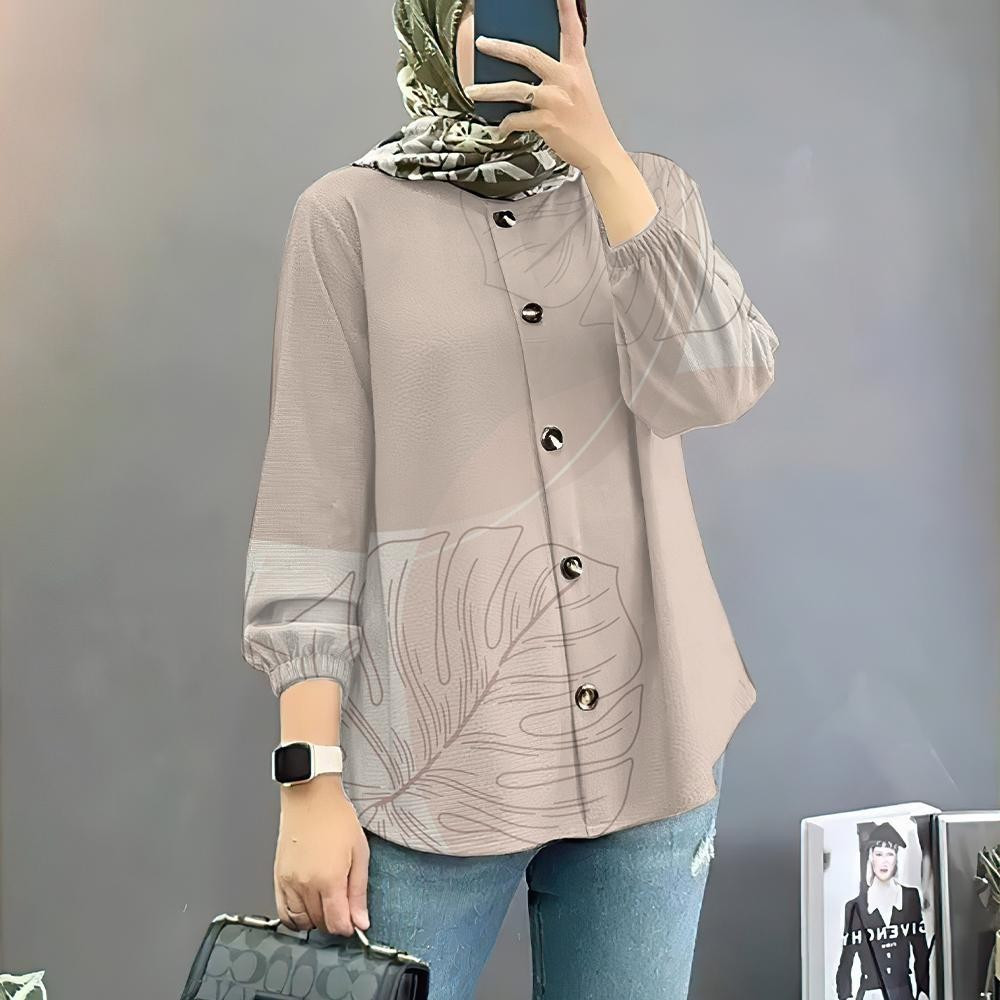 Baju Muslimah เสื้อสไตล์ Elegant สีขาวเสื้อดอกไม้ Muslimah Tshirt Baju Muslimah เสื้อผ้าผู้หญิงขนาดบวก