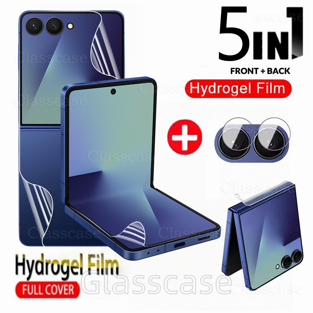 5 in 1 Hydrogel ป้องกันฟิล์มสําหรับ Samsung Galaxy Z Flip 7 6 FE 7FE Flip7 Flip7FE Flip6 ZFlip7 ZFli