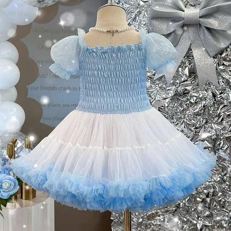 Girls Tutu Princess Dress 1-6Y Puffy Party Summer