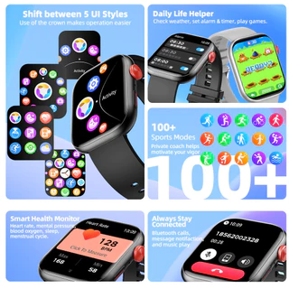 GOOJODOQ IP67 Smart Watch 5 strap Waterproof Bluetooth Call Health Monitor Fitness Management Sport
