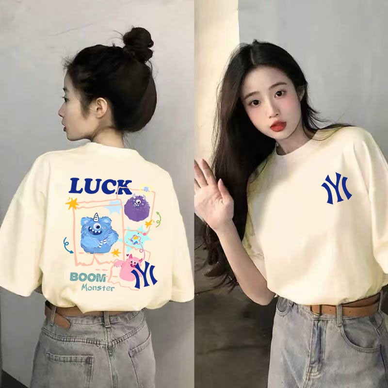 UT shop เสื้อยืด oversize unisex เสื้อน่ารัก โคตรนุ่ม เสื้อ cotton 100% ไม่หดตัวลาย ลาย ผู้ชายและผู้หญิง "LUCK IYI"
