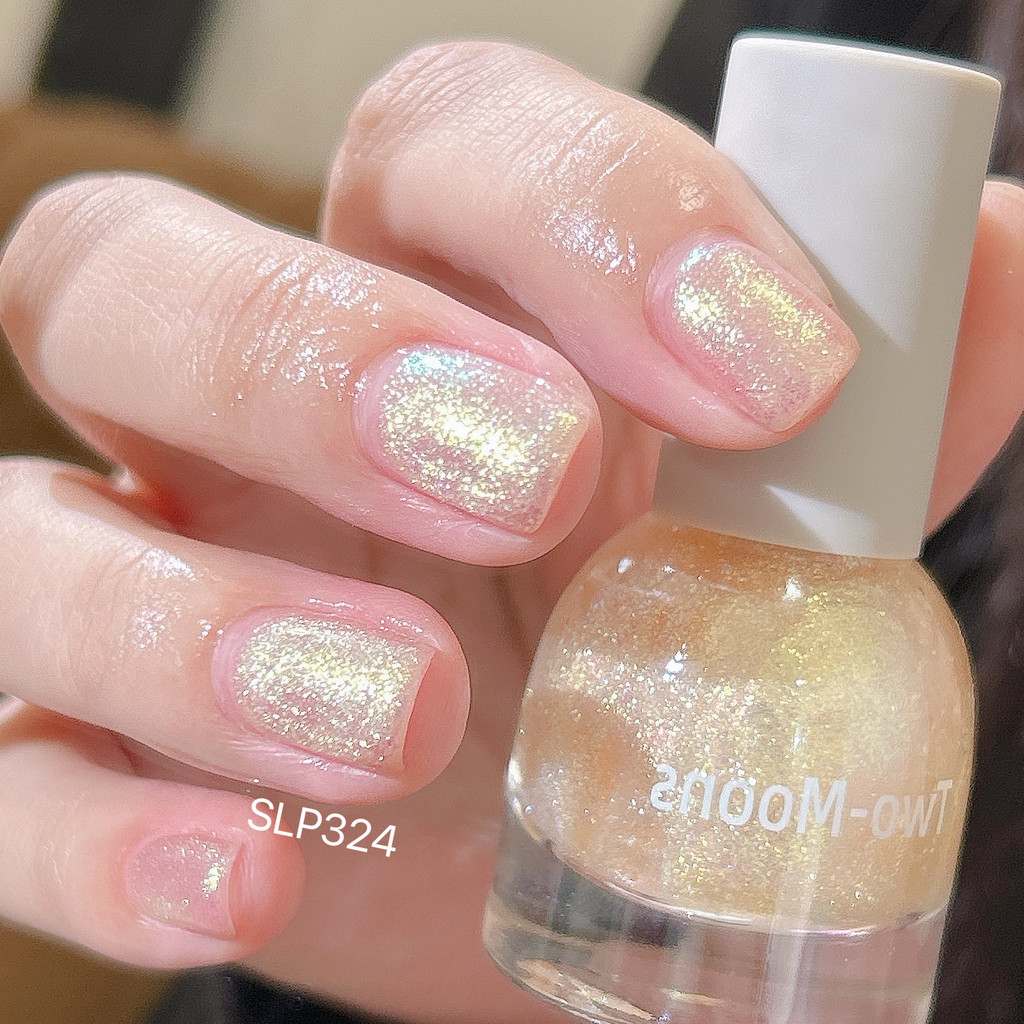 🌈ส่งจากไทย Two-moons ของแท้ สทาเล็บกึ่งเจลสีAurora กลิตเตอร์ (ลอกออกได้ ไม่ต้องใช้เครื่องอบ) ขนาด10ml*1