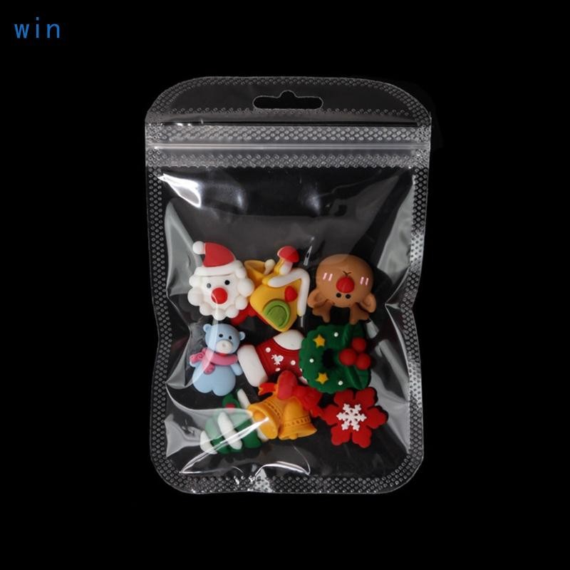 Win 10 ชิ้นคริสต์มาสเรซิ่นเล็บ Art Decor Charms เครื่องประดับเล็บสําหรับ Home Salon