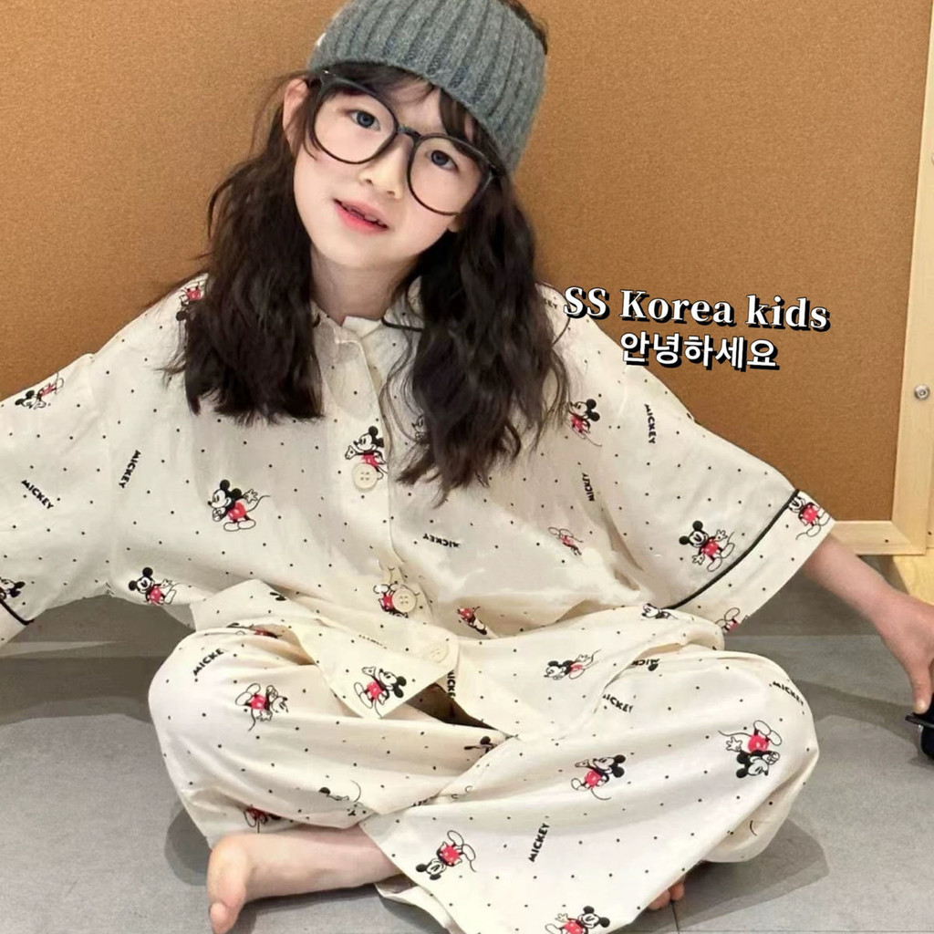 สาวชุดแขนสั้นฤดูร้อนสไตล์ใหม่แฟชั่นเกาหลีรุ่นปกการ์ตูนมิกกี้พิมพ์เสื้อโปโลด้านบนกางเกงสบายๆสบาย ชุดบ้าน ชุดสองชิ้น - รูปที่ 7