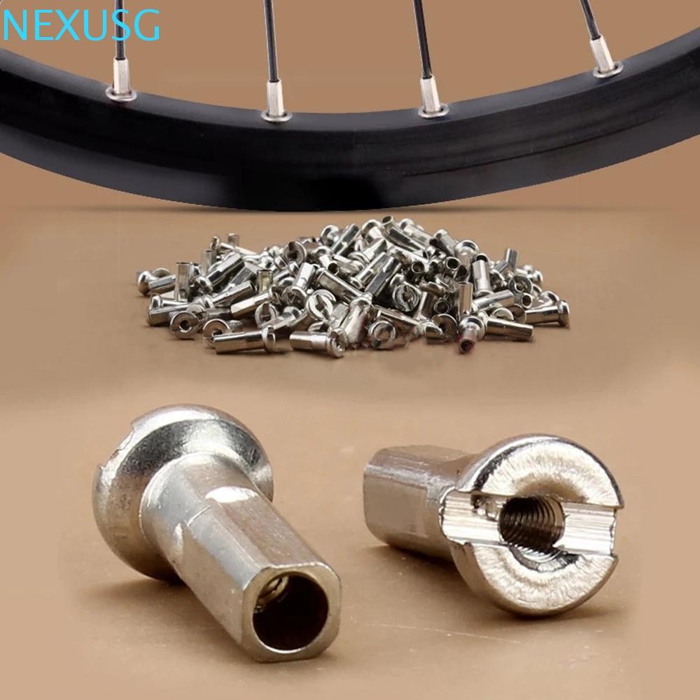 NEXUSG หัวนมซี่ลวด สีเงิน สำหรับล้อจักรยานเสือภูเขา