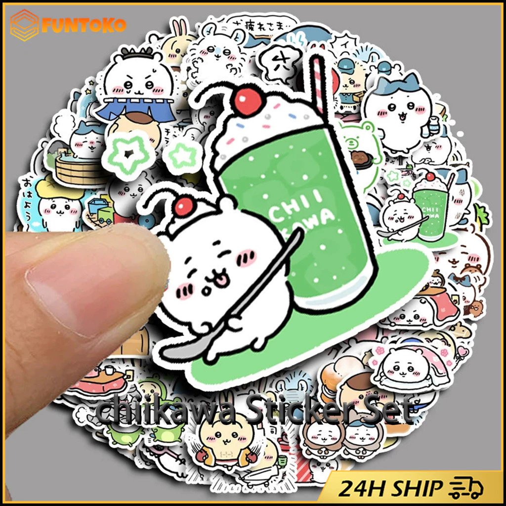 "สินค้ามีคุณภาพ 100ชิ้น stickers สติกเกอร์ ลายการ์ตูนชิกาวะ 2*3CM ตกแต่งDIY สมุด คอมพิวเตอร์ แล็ปท็อป "