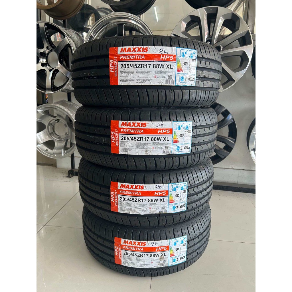 205/45ZR17 88W MAXXIS HP5 ยางใหม่ปี2025🇹🇭โปรลด64%😍ราคา4เส้น😍แถมจุ๊บลมยางแท้👍มีรับประกันนาน5ปี👍✅❤️