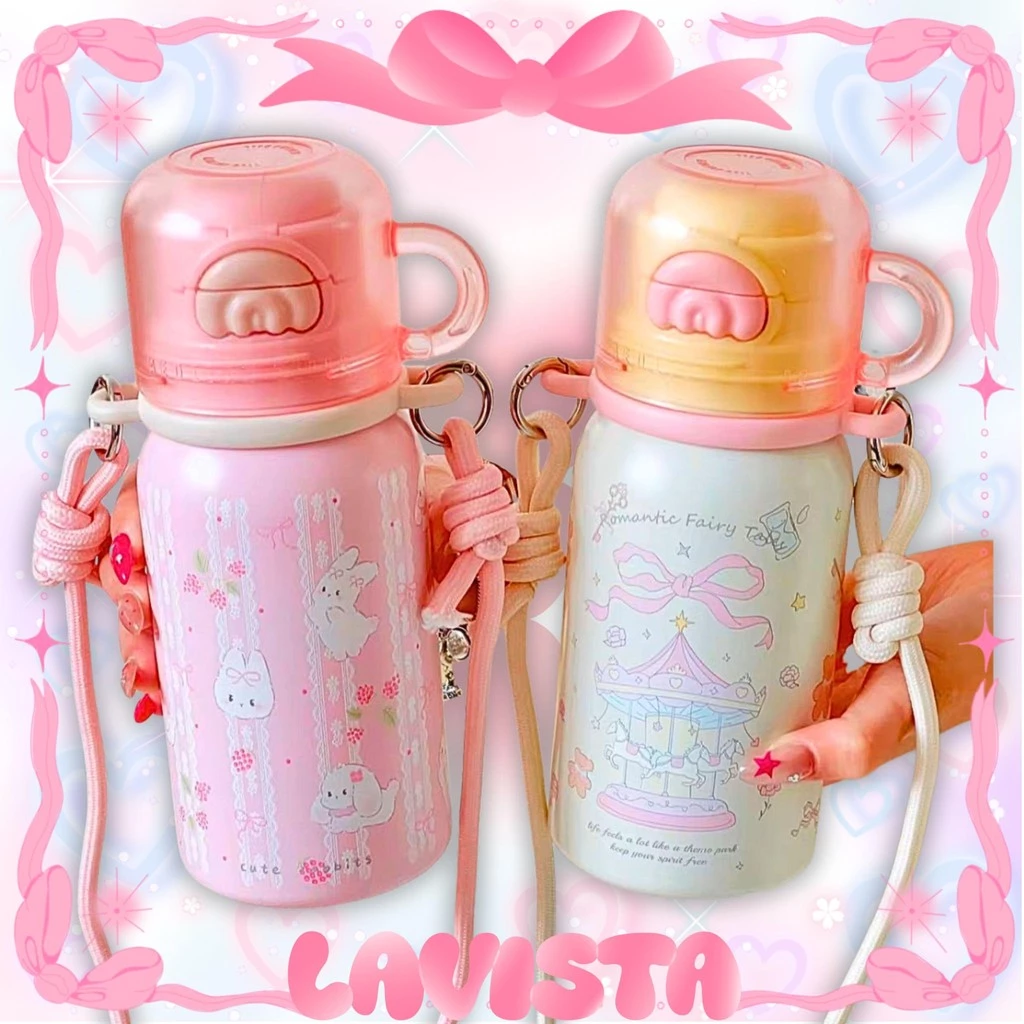 [ส่งจากไทย] กระติกน้ำเก็บความเย็นพร้อมสายสะพาย สแตนเลส316 500ML.