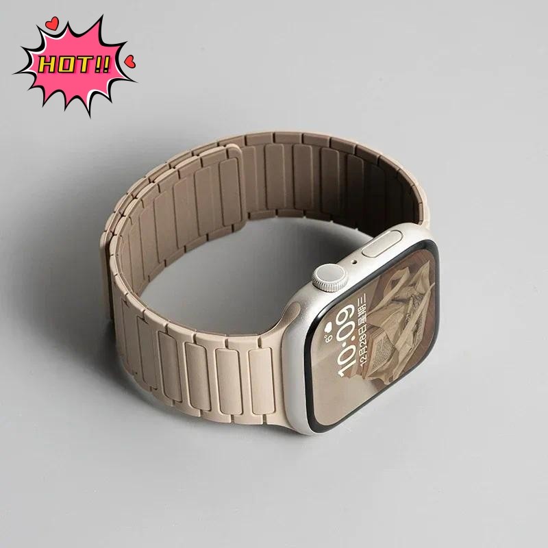 สายรัดซิลิโคนแบบสปอร์ต สายแม่เหล็ก สำหรับ iWatch S10 42 มม. 46 มม. 49 มม. 45 มม. 41 มม. 44 มม. 38 มม. 40 มม. สำหรับ iWatch Ultra 2 Series 10 9 8 7 6 SE 5 4 3