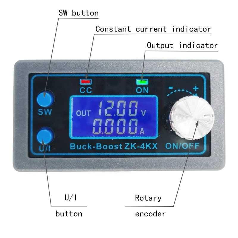 โมดูล DC Buck Boost Converter CC CV 30V 4A พร้อมจอแสดงผล LED - ZK-4KX OTS