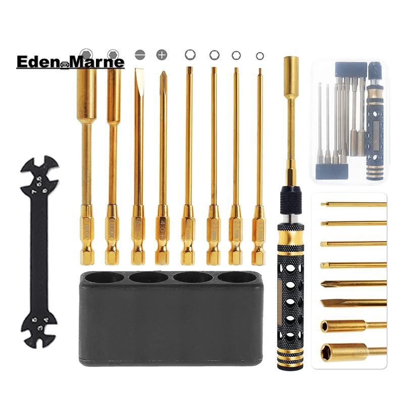 [Eden_Marner]9 in 1 RC Tool Kit, RC Car Tool Kit RC Hex Driver ไขควงชุดสําหรับ RC รถงานอดิเรกเครื่อง