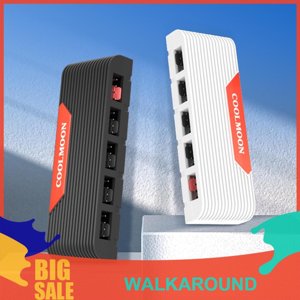 1 ถึง 5 อุณหภูมิ Self-Adhesive Cooling Fan Controller SATA Powered ARGB Controller Splitter สําหรับ 