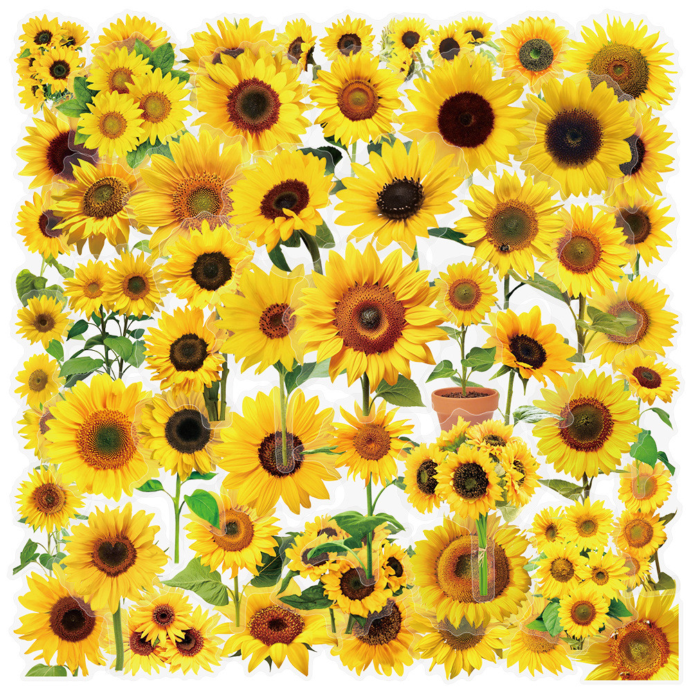 ❉ 3D Sunflower Series 01 สติ๊กเกอร์ PET ❉ 50 ชิ้น/เซ็ตกันน้ําแฟชั่น DIY Doodle Decals สติ๊กเกอร์