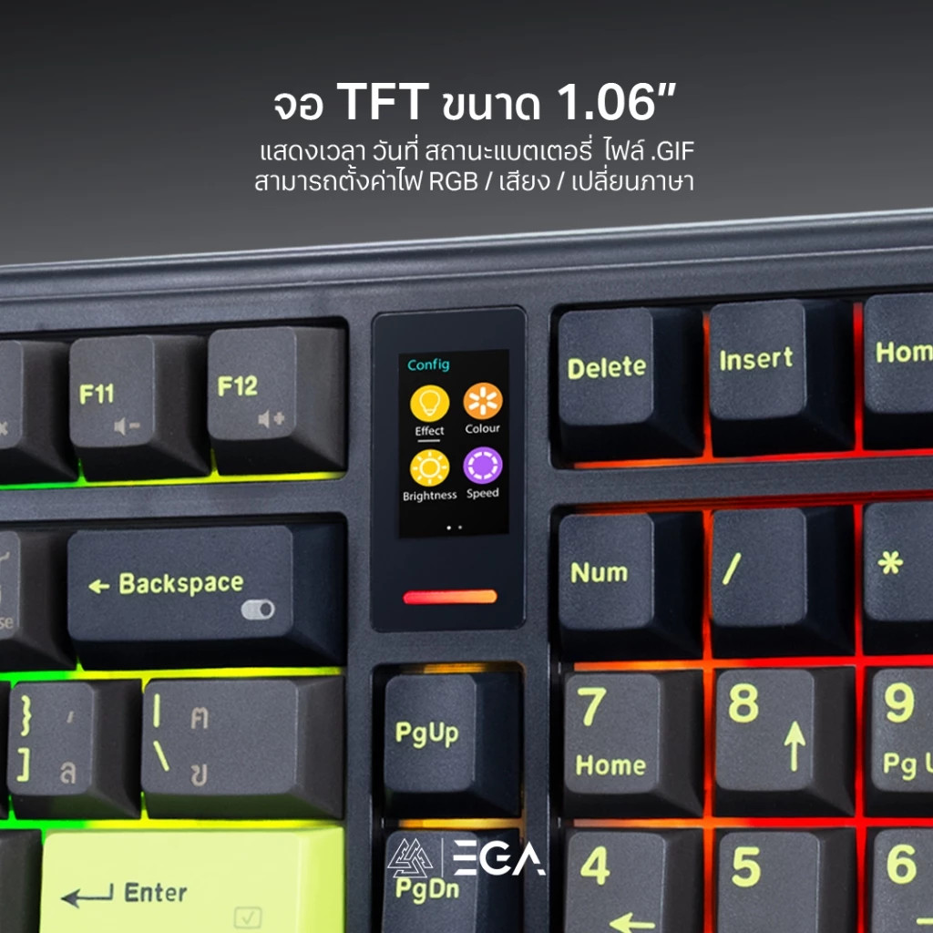 EGA TYPE CMK11 WHITE Saiko clicky Switch คีย์บอร์ดเกมมิ่งไร้สาย - รูปที่ 7