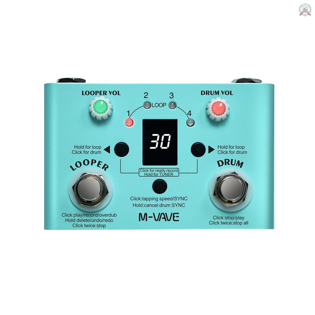 [โปรโมชั่น] M-VAVE LOST TEMPO Effect Pedal Drum & Looper Effector Mini 2-in-1 Looper & Drum Machine 