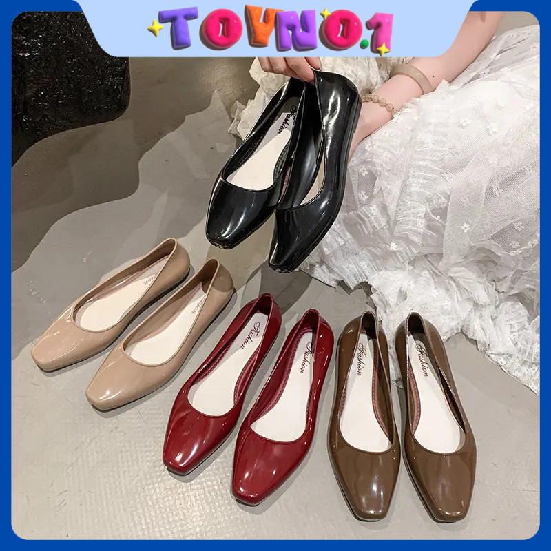 ToyNo.1🧸พร้อมส่ง🧸"LT-SJ818" รองเท้าคัทชู แฟชั่นสีเงาสวย สไตล์สลิปออน ทันสมัย พื้นยางนิ่ม ใส่สบาย