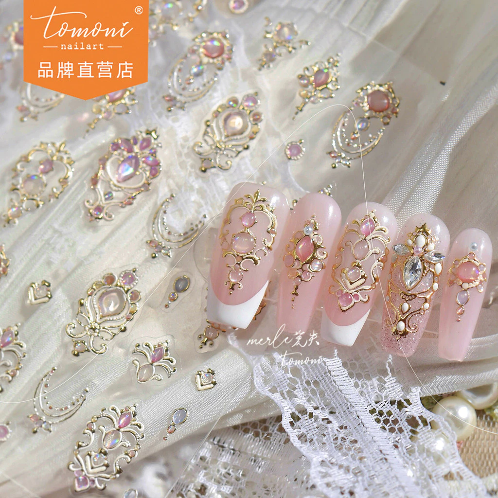 Tomoni & Mo Shi โลหะ Noble Elegant เล็บสติกเกอร์สไตล์ผู้ใหญ่สติกเกอร์เล็บพนมเปญ Scepter เครื่องประดับวัสดุ
