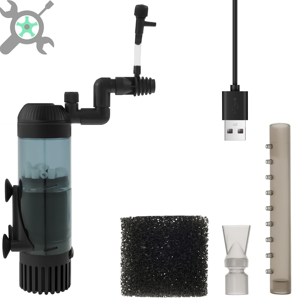 ปั๊มกรองตู้ปลา Submersible Fish Tank Filter พร้อมการกรอง 2 ขั้นตอน SHOPCYC7483