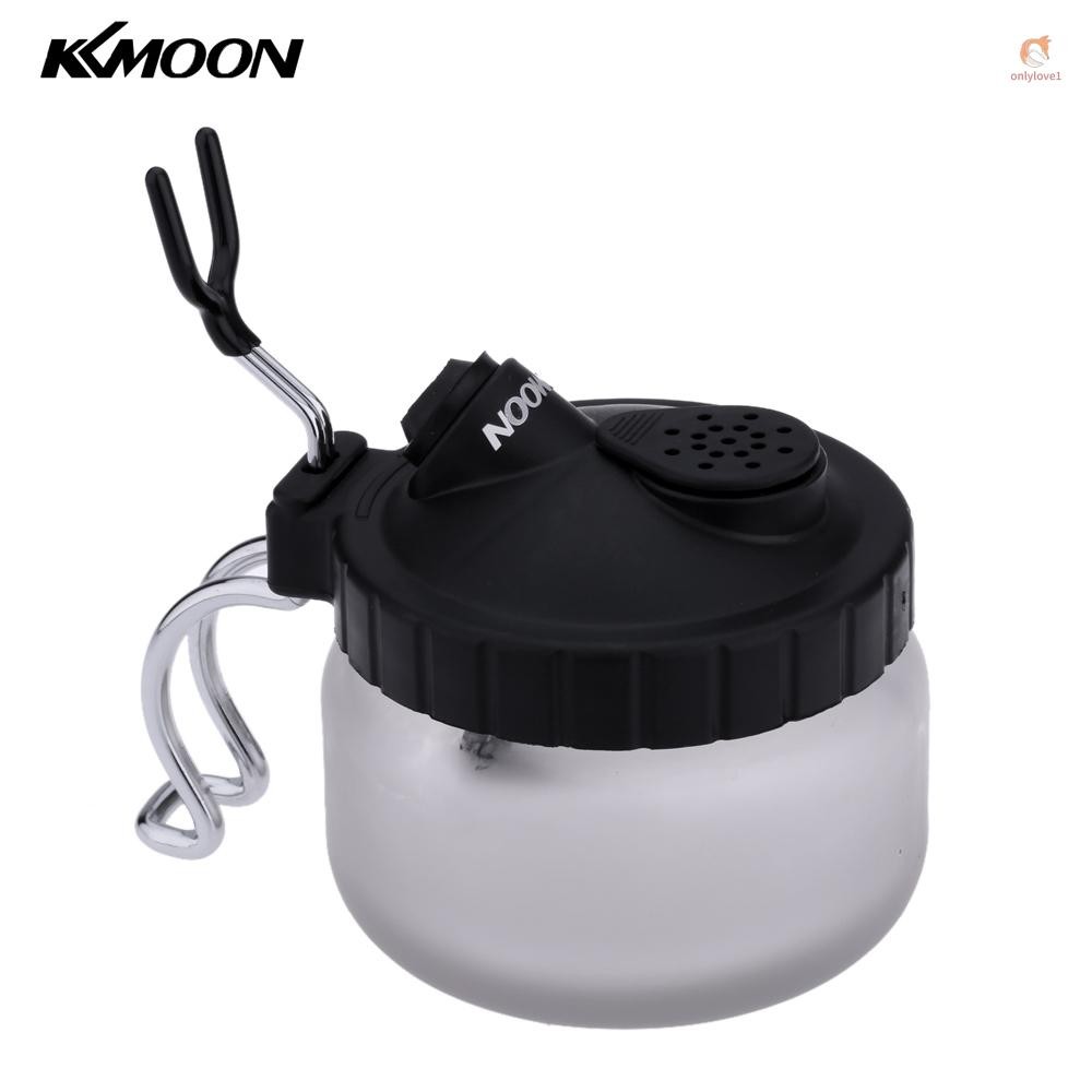 KKmoon Professional Airbrush ทําความสะอาดหม้อแก้ว Air Brush Holder ทําความสะอาดสี Jar ขวดแต่งเล็บ Ta