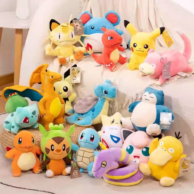 Eevee Pikachu Doll Little Fire Dragon Frog Seed Plush Toy Doll Pokémon Jenny Turtle Pendant