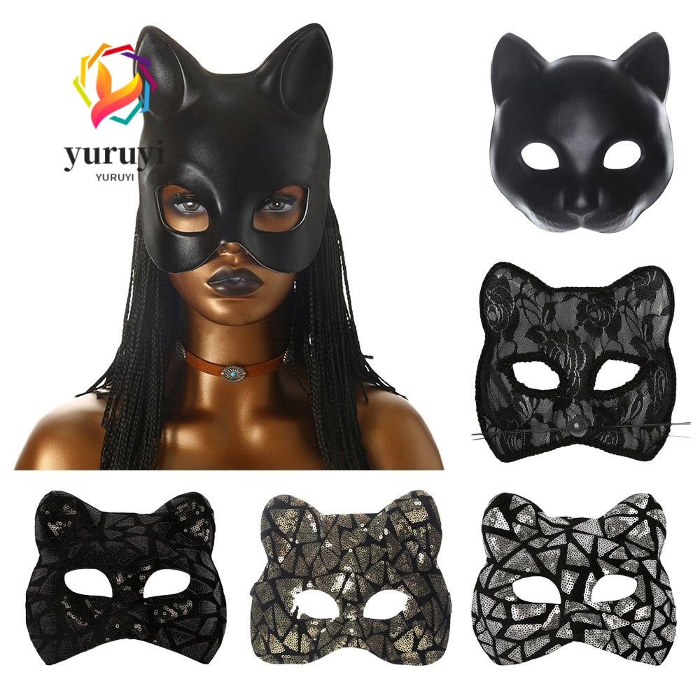 YURUYI Cat Girl , Party Makeup Ball Half Face Masquerade , แฟชั่น EVA Venetian Party Eye