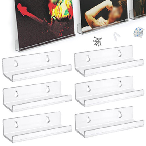 2x/ 6x อะคริลิคบันทึกชั้นวางขาตั้งติดผนังผู้ถือแร็คสําหรับไวนิลอัลบั้มแผ่นจอแสดงผลบ้านห้องนั่งเล่นตกแต่ง